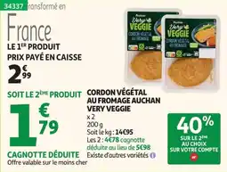 Auchan Very Veggie Cordon végétal au fromage offre