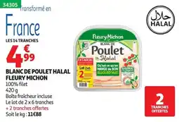 Auchan Fleury Michon Blanc de Poulet Halal offre