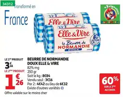 Auchan Elle & Vire Beurre de Normandie Doux offre