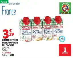 Auchan Elle & Vire Crème Entière offre