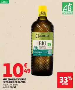 Auchan CARAPELLI Huile d'olive vierge extra bio offre