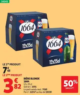 Auchan 1664 Bière blonde offre