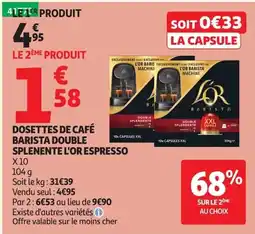 Auchan L'OR BARISTA DOSETTES DE CAFÉ offre