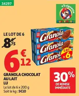 Auchan LU Granola Chocolat au lait offre
