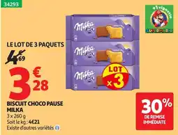 Auchan Milka Biscuit Choco Pause offre