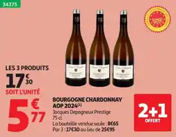 Auchan Jacques Depagneux Prestige Bourgogne Chardonnay offre