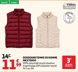 Auchan INEXTENSO DOUDOUNE FEMME OU HOMME offre