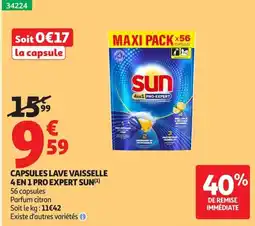 Auchan SUN CAPSULES LAVE VAISSELLE offre