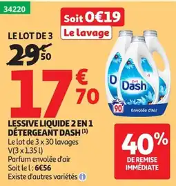 Auchan Dash Lessive liquide 2 en 1 offre