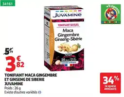 Auchan JUVAMINE TONIFIANT MACA GINGEMBRE ET GINSENG DE SIBERIE offre