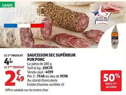 Auchan Dekkane Saucisson sec supérieur offre