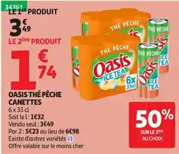 Auchan Oasis Thé Pêche offre