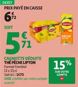 Auchan Lipton Thé Pêche offre