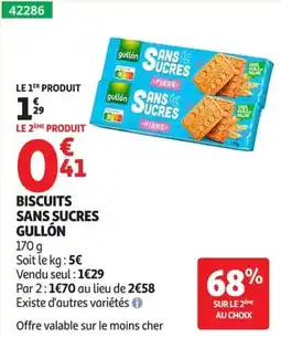 Auchan GULLÓN BISCUITS SANS SUCRES offre