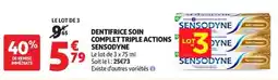 Auchan Sensodyne Dentifrice Soin Complet Triple Actions offre