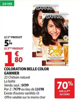 Auchan GARNIER COLORATION BELLE COLOR offre