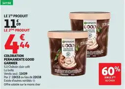 Auchan GARNIER COLORATION PERMANENTE GOOD offre