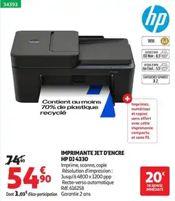 Auchan HP IMPRIMANTE JET D'ENCRE offre