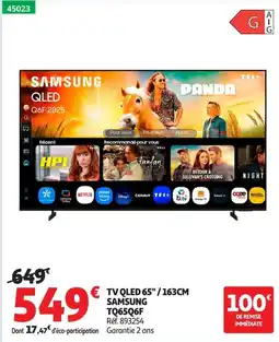 Auchan SAMSUNG TV QLED 65" offre