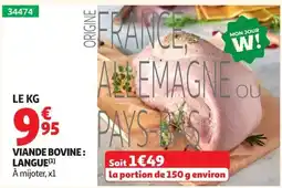 Auchan MON JOUR W! VIAND Bovine : Langue offre