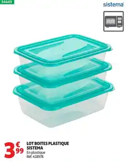 Auchan SISTEMA BOITES PLASTIQUE offre
