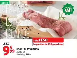 Auchan Porc : filet mignon offre