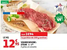 Auchan VIAND Bovine STEAK offre