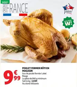 Auchan POULET FERMIER RÔTI EN MAGASIN offre