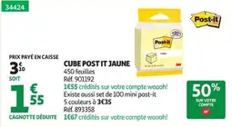 Auchan Post-it Cube Post It Jaune offre