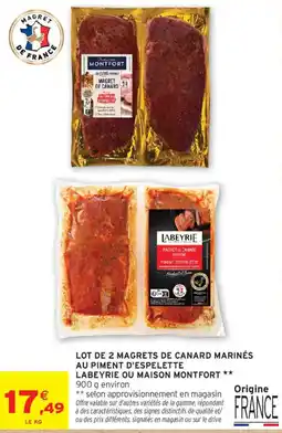 Intermarché Labeyrie Magret de canard offre