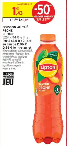 Intermarché Lipton Boisson au thé pêche offre