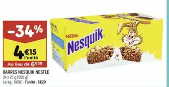 Leader Price Barres Nesquik Nestle offre