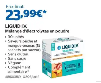 LIQUID I.V. Mélange d'électrolytes en poudre