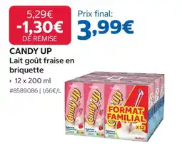 Costco CANDY UP Lait goût fraise en briquette offre