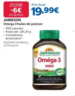 Costco Jamieson Omega 3 huiles de poisson offre