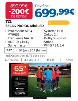 Costco TCL 65C6K PRO QD Mini LED offre