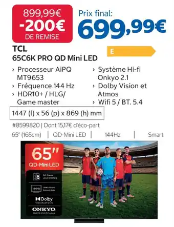 TCL 65C6K PRO QD Mini LED