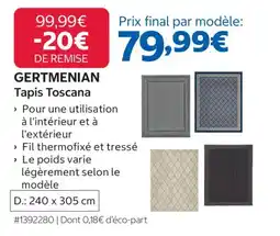 Costco GERTMENIAN Tapis Toscana offre