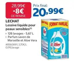 Costco LECHAT Lessive liquide pour peaux sensibles offre