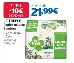 Costco Le Trèfle Papier toilette Bambou offre