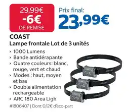 Costco COAST Lampe frontale offre