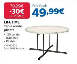 Costco LIFETIME Table ronde pliante offre