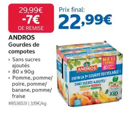 Costco ANDROS Gourdes de compotes offre