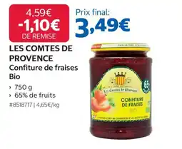 Costco LES COMTES DE PROVENCE Confiture de fraises Bio offre