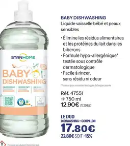 Stanhome Stanhome baby dishwashing offre