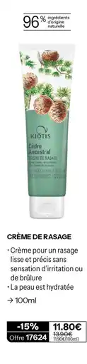 Stanhome Kiotis Crème de rasage offre