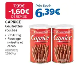 Costco CAPRICE Gaufrettes roulées offre
