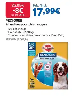 Costco Pedigree Friandises pour chien moyen offre