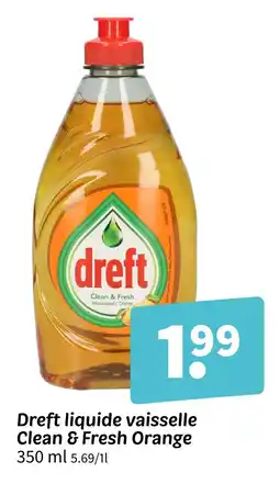 Wibra Dreft liquide vaisselle clean & fresh orange offre