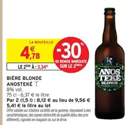 Intermarché Anosteké bière blonde offre